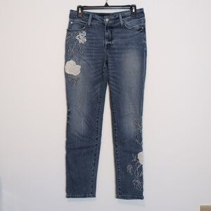 NYDJ Jessica Relaxed Boyfriend Cut Flower Embroidered Jeans